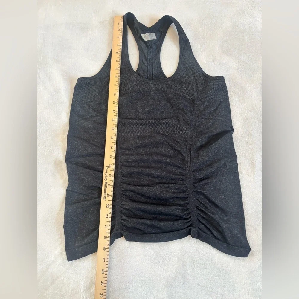 Athleta Fastest Track Seamless Side Ruched Tank Top XL Grey